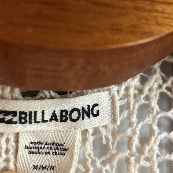 Billabong Sweet Bliss Cream Crochet Cross Front Sweater - Picture 4 of 7